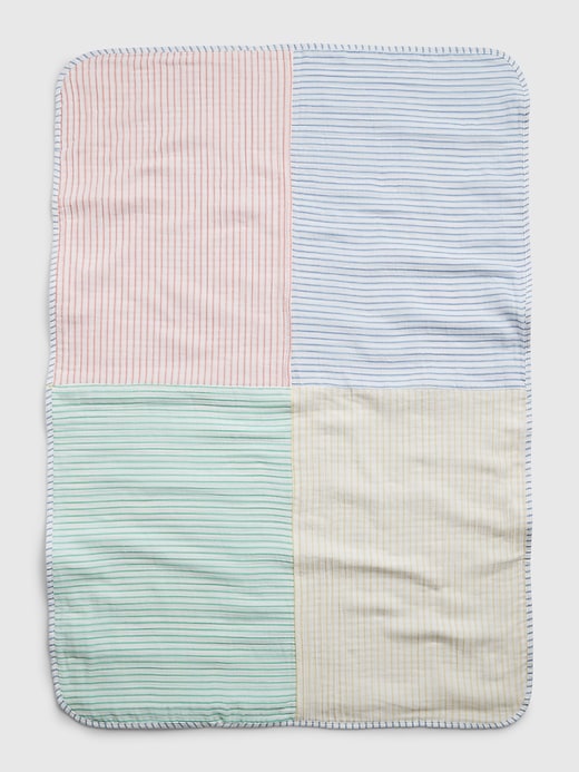 Image number 2 showing, Baby Crinkle Gauze Colorblock Blanket