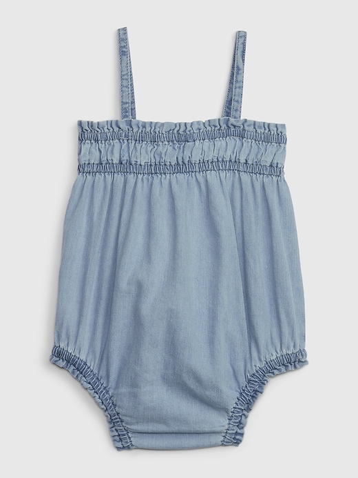 View large product image 2 of 3. Baby Denim Bubble Shorty One-Piece with Washwell