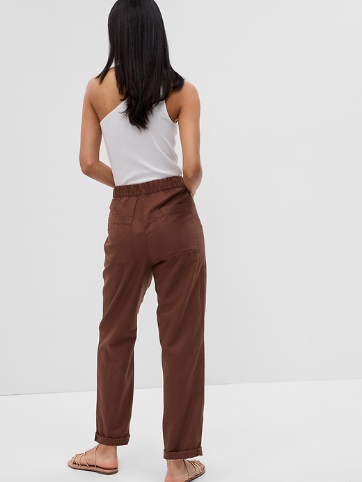 Image number 2 showing, Linen-Cotton Pull-On Pants