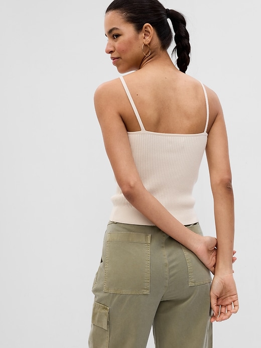 2 of 8 showing, with the color birch beige of product Rib Sweater Tank Top