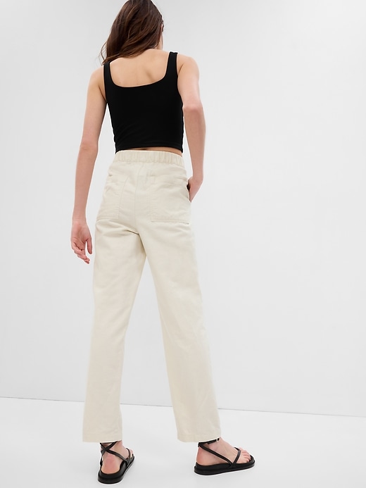 2 of 8 showing, with the color chino beige of product Linen-Cotton Pull-On Pants