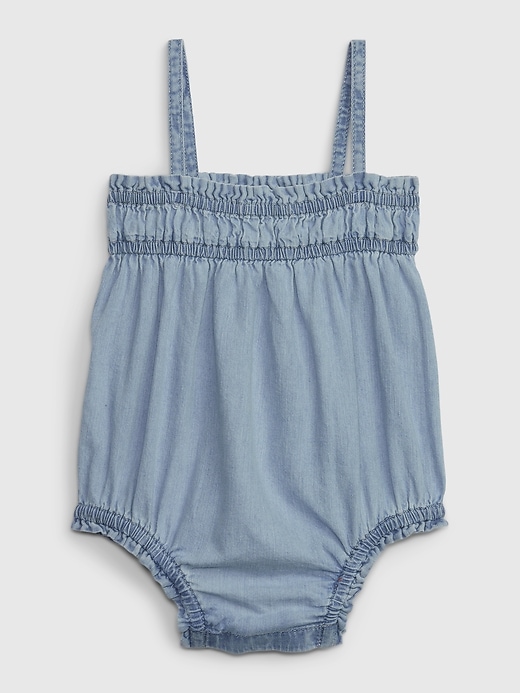View large product image 1 of 3. Baby Denim Bubble Shorty One-Piece with Washwell