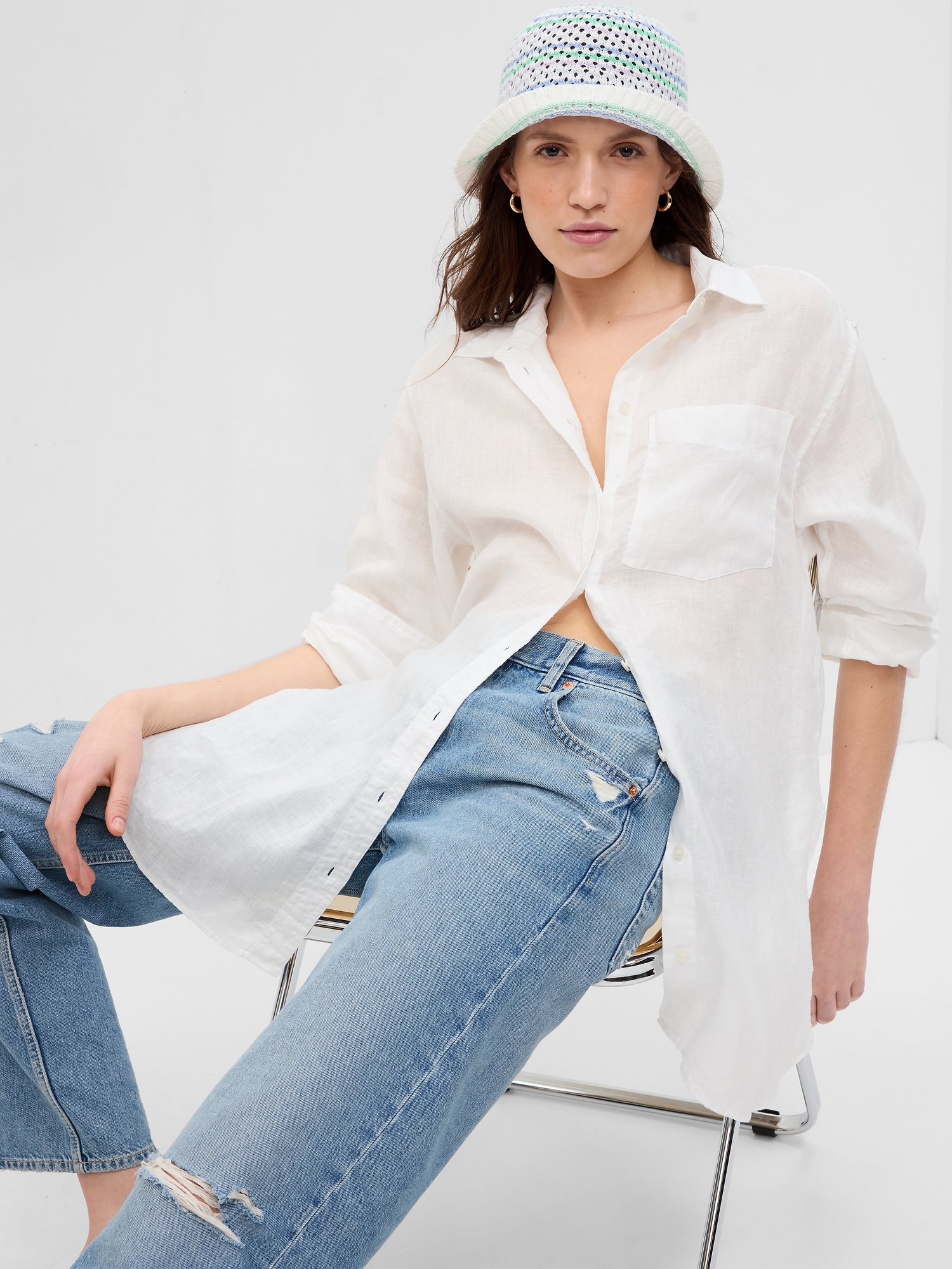 Linen Weekend Tunic Shirt