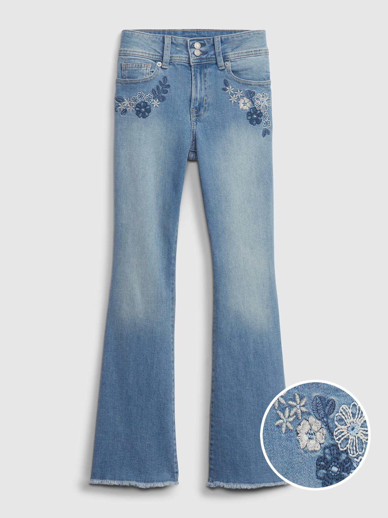 Kids High Rise Embroidered Flare Jeans with Washwell | Gap