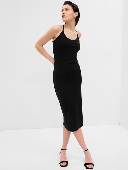 modern convertible strap midi dress Modern Convertible Strap Midi Dress