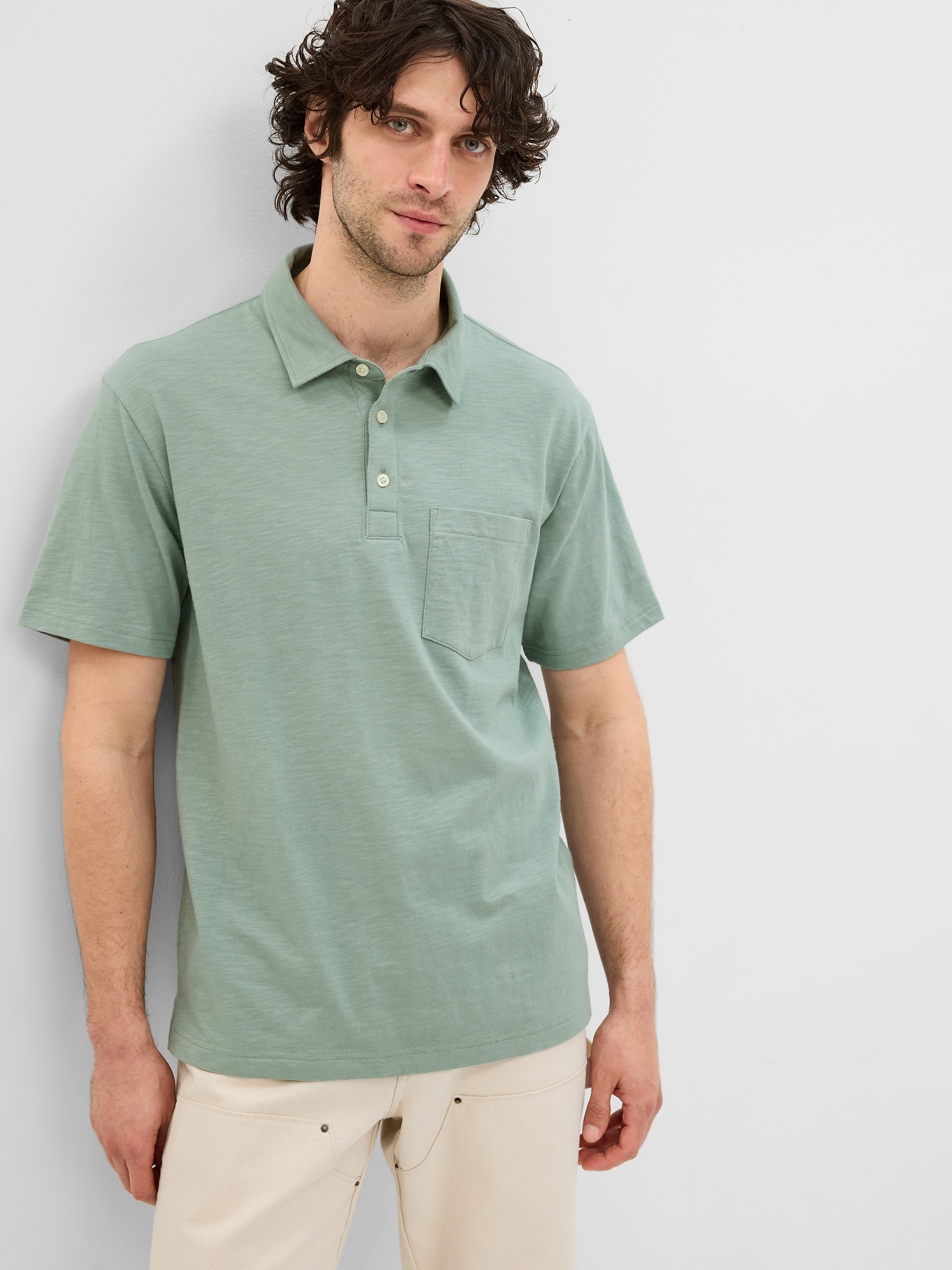 Gap Slub Pocket Polo Shirt green - 586308012