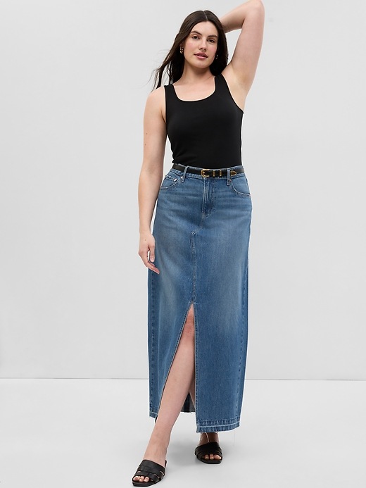 Image number 4 showing, Denim Maxi Skirt