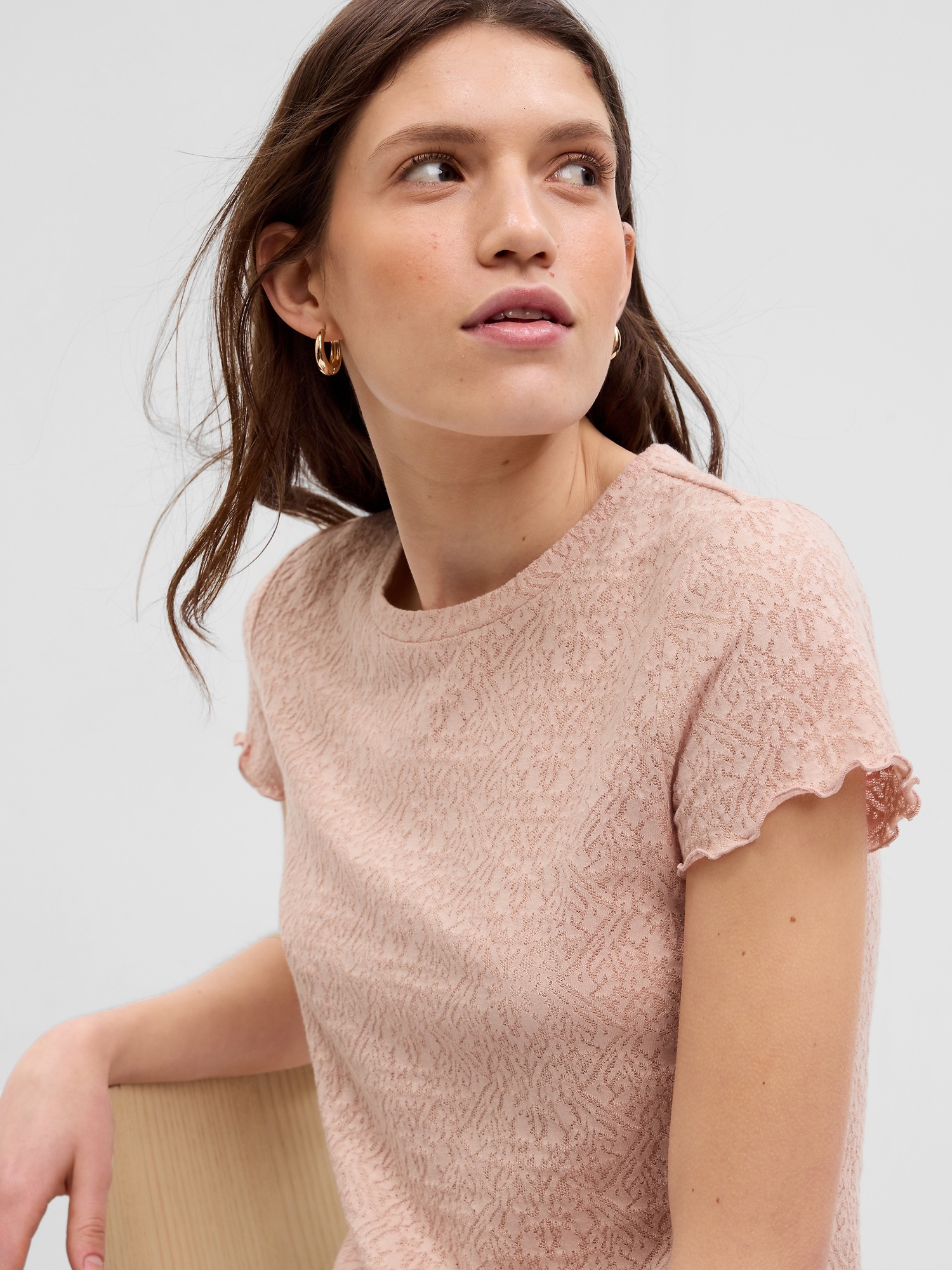 Floral jacquard t shirt gap