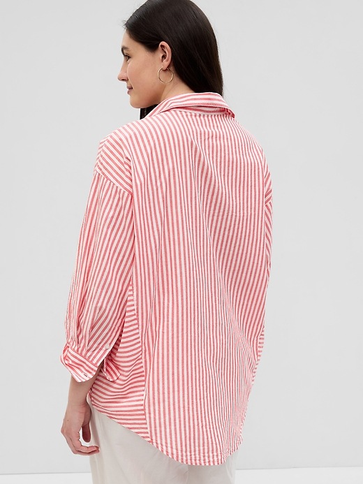 Image number 5 showing, 3/4 Sleeve Stripe Big Shirt