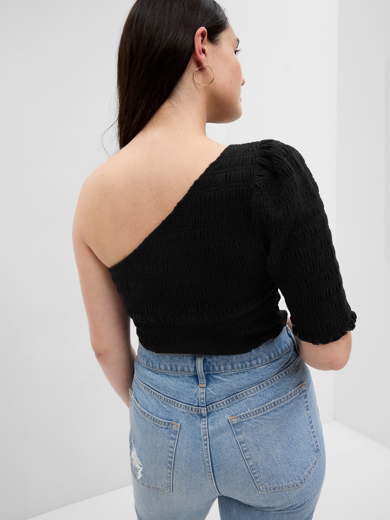 Smocked One Shoulder Top Gap
