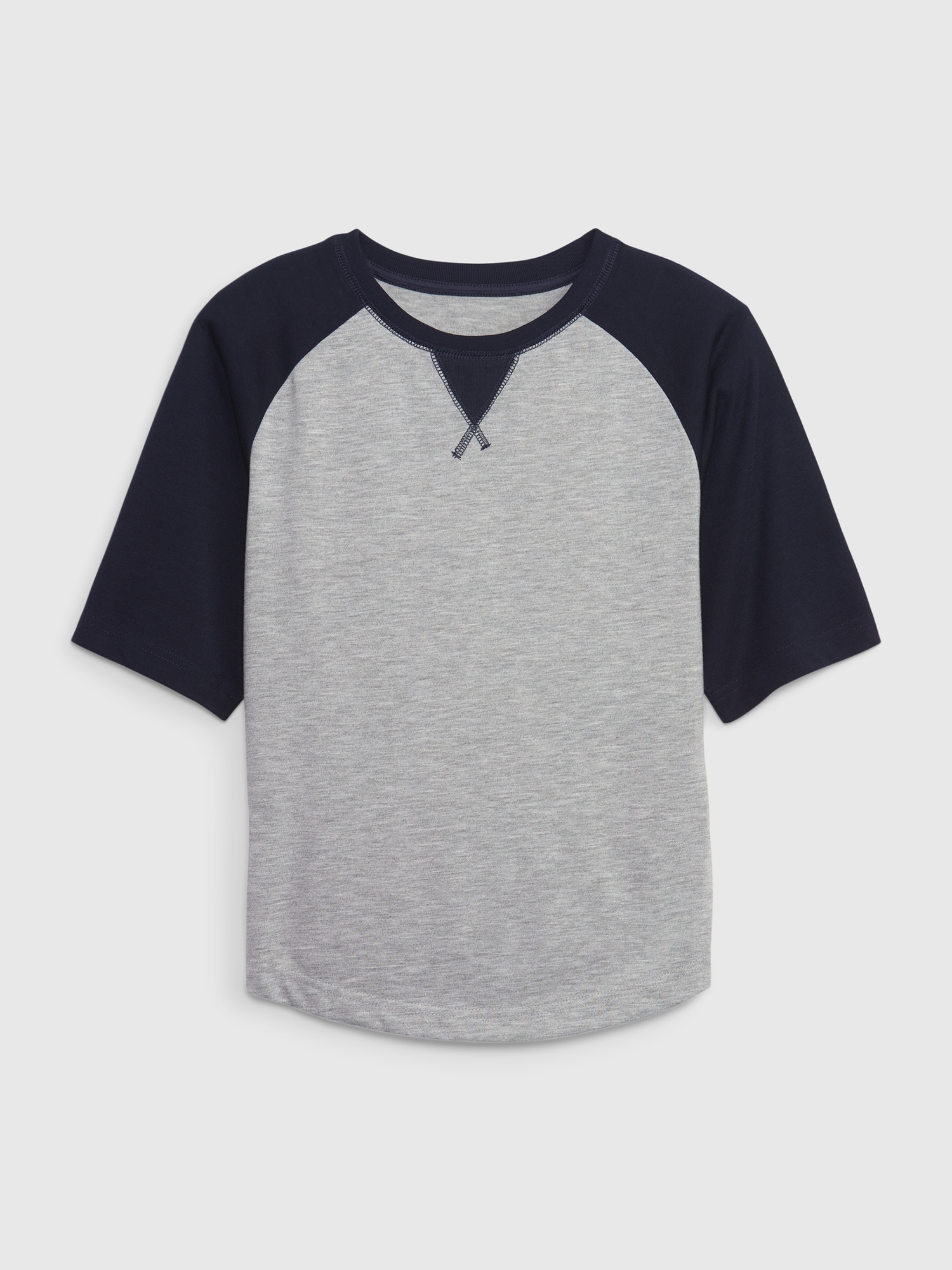 Gap Kids 100% Recycled Raglan PJ Top gray. 1