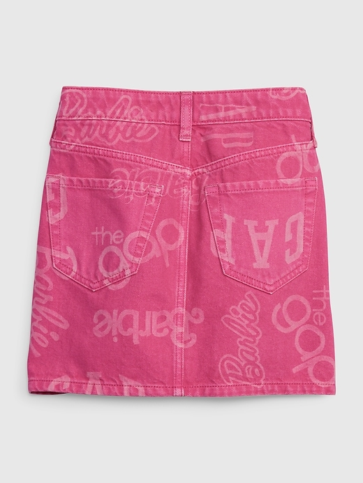 View large product image 2 of 3. Gap &#215 Barbie&#153 Kids High Rise Logo Denim Skirt