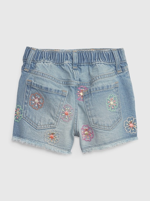 2 of 8 showing, with the color medium wash of product Toddler Embroidered Stride Shorts with Washwell