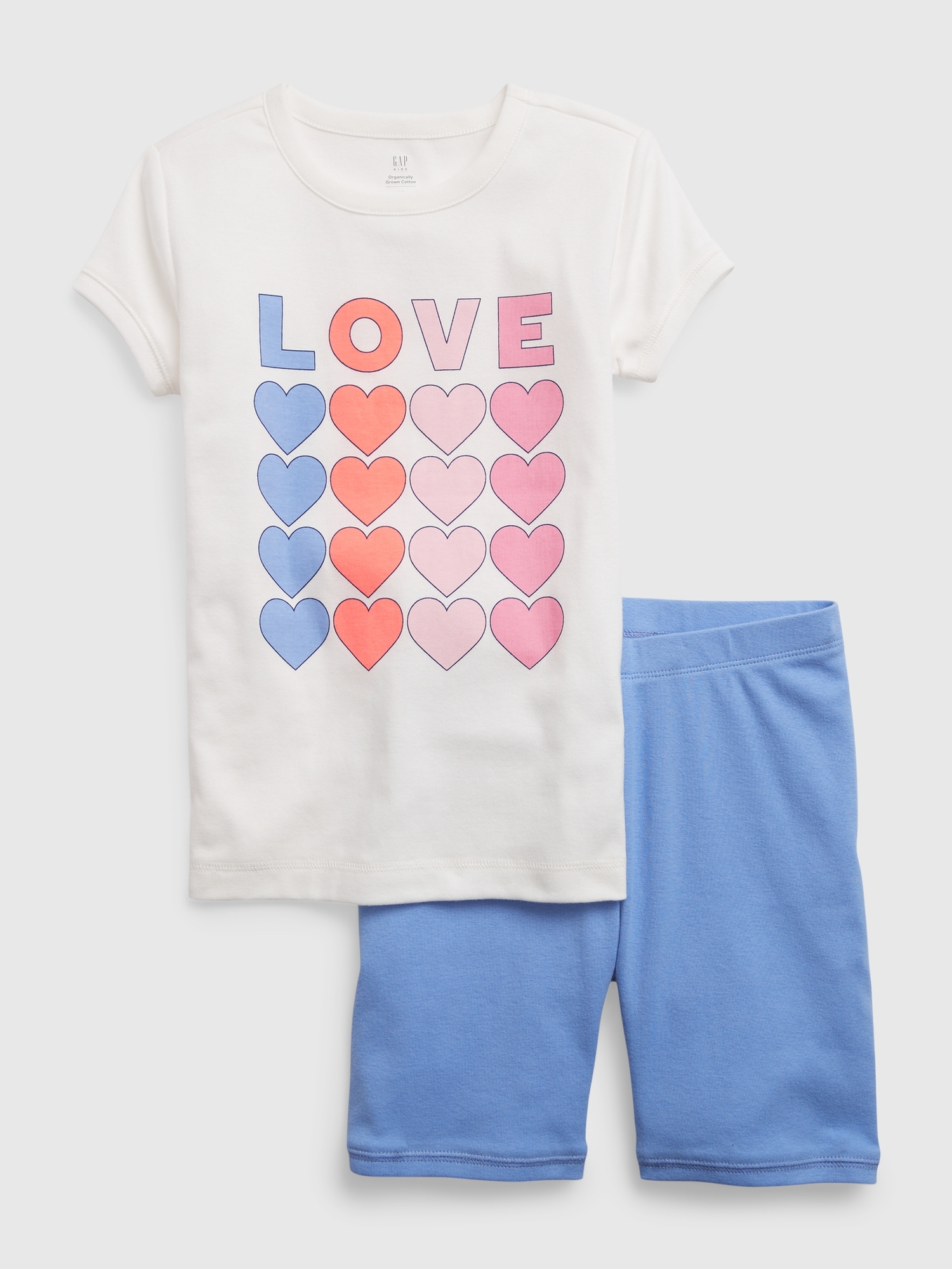 Gap Kids 100% Organic Cotton PJ Shorts Set white. 1