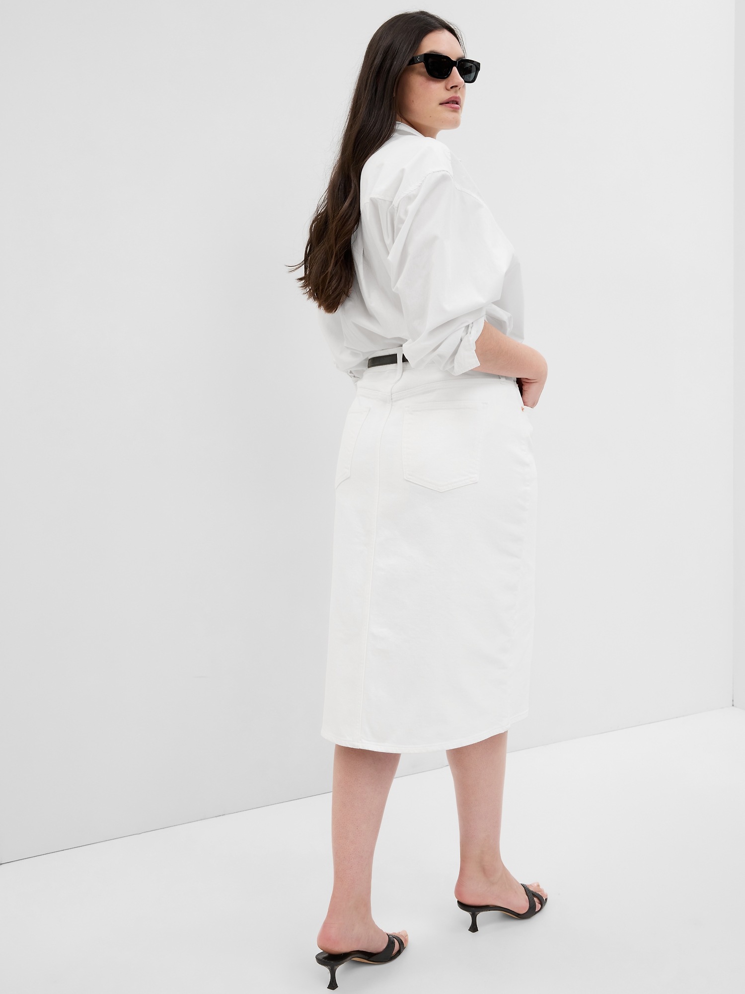 High waisted online white skirt gap