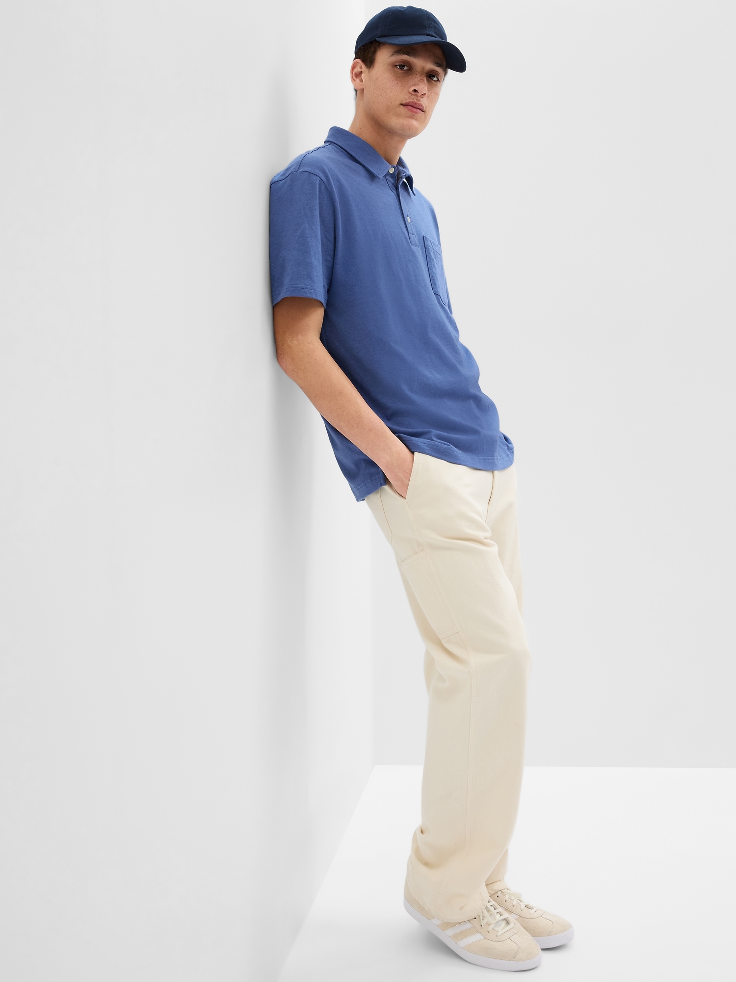 Gap Slub Pocket Polo Shirt blue. 1