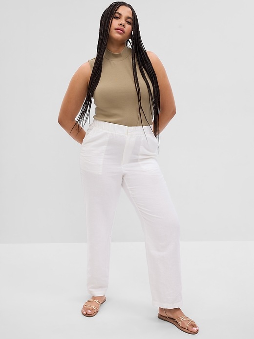 Image number 4 showing, Linen-Cotton Pull-On Pants