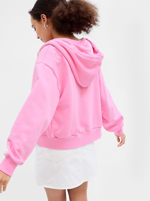 2 of 8 showing, with the color neon pink of product French Terry Full-Zip Hoodie