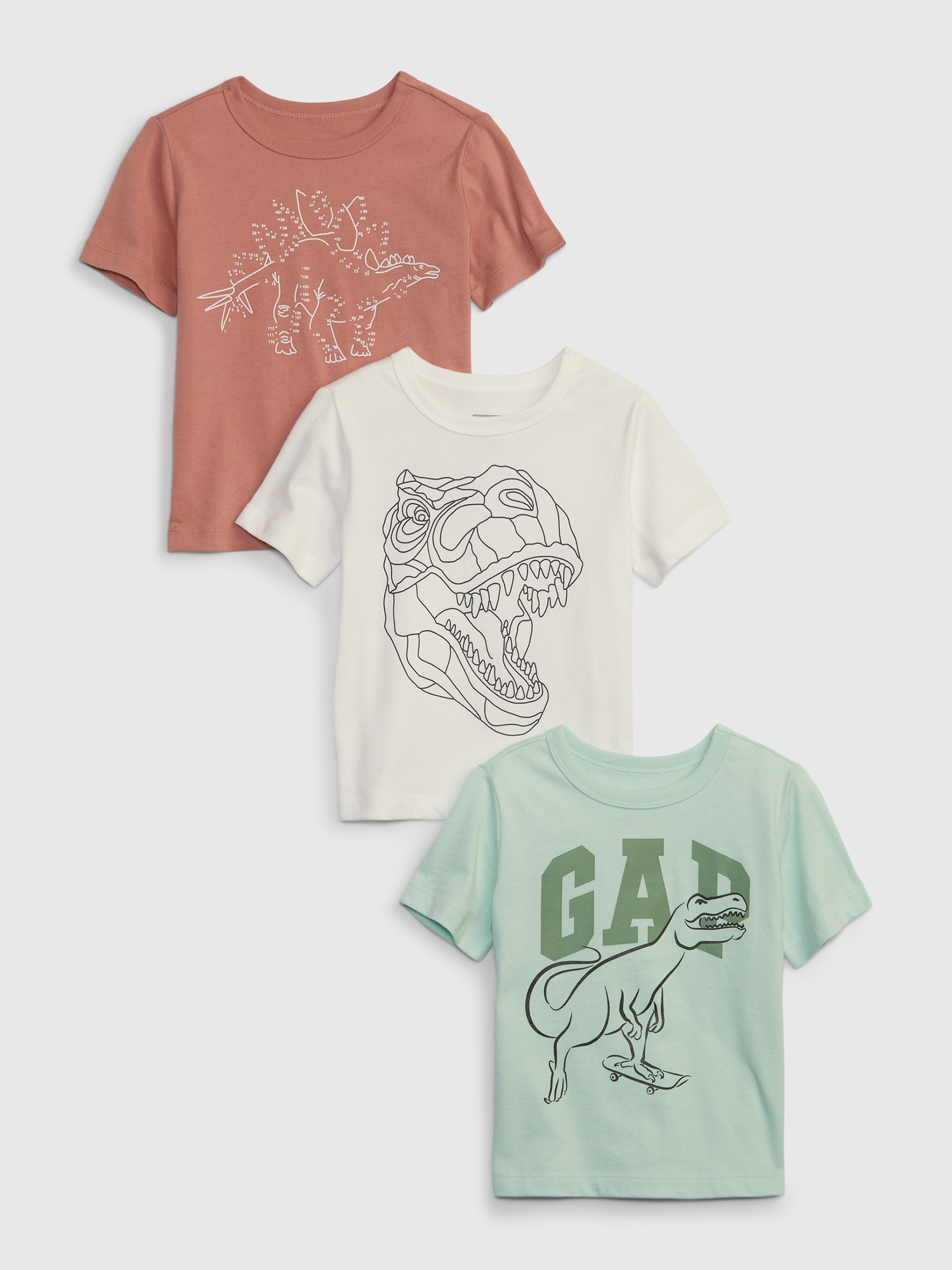 Gap Toddler 100% Organic Cotton Mix and Match Graphic T-Shirt (3-Pack) green. 1