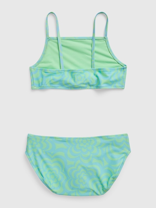 2 of 8 showing, with the color green print of product Kids Bikini Swim Two-Piece