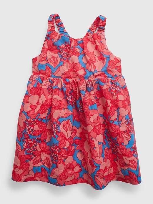 View large product image 1 of 3. Baby Linen-Cotton Floral Dress