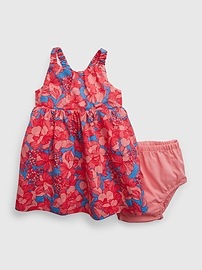 View large product image 3 of 3. Baby Linen-Cotton Floral Dress
