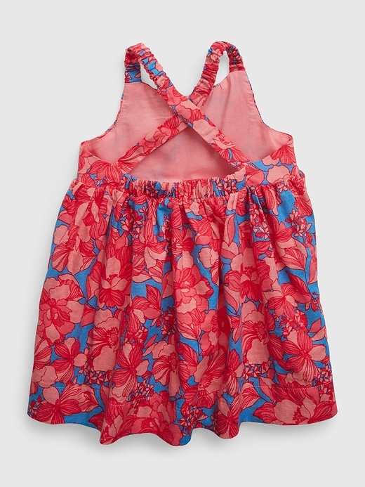 View large product image 2 of 3. Baby Linen-Cotton Floral Dress