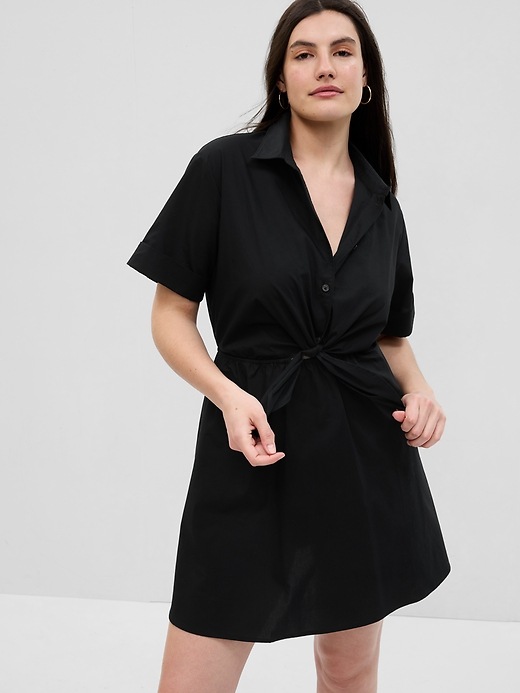Image number 4 showing, Tie-Front Mini Shirtdress