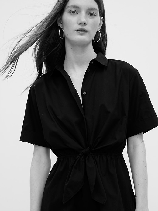 Image number 3 showing, Tie-Front Mini Shirtdress