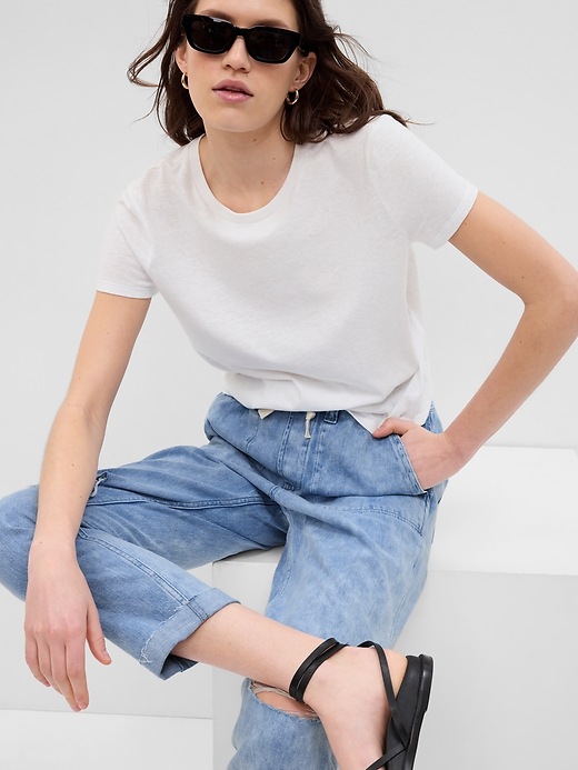 Image number 8 showing, Mid Rise Easy Denim Utility Jeans