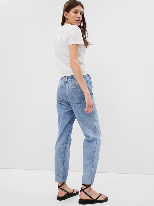 Image number 7 showing, Mid Rise Easy Denim Utility Jeans