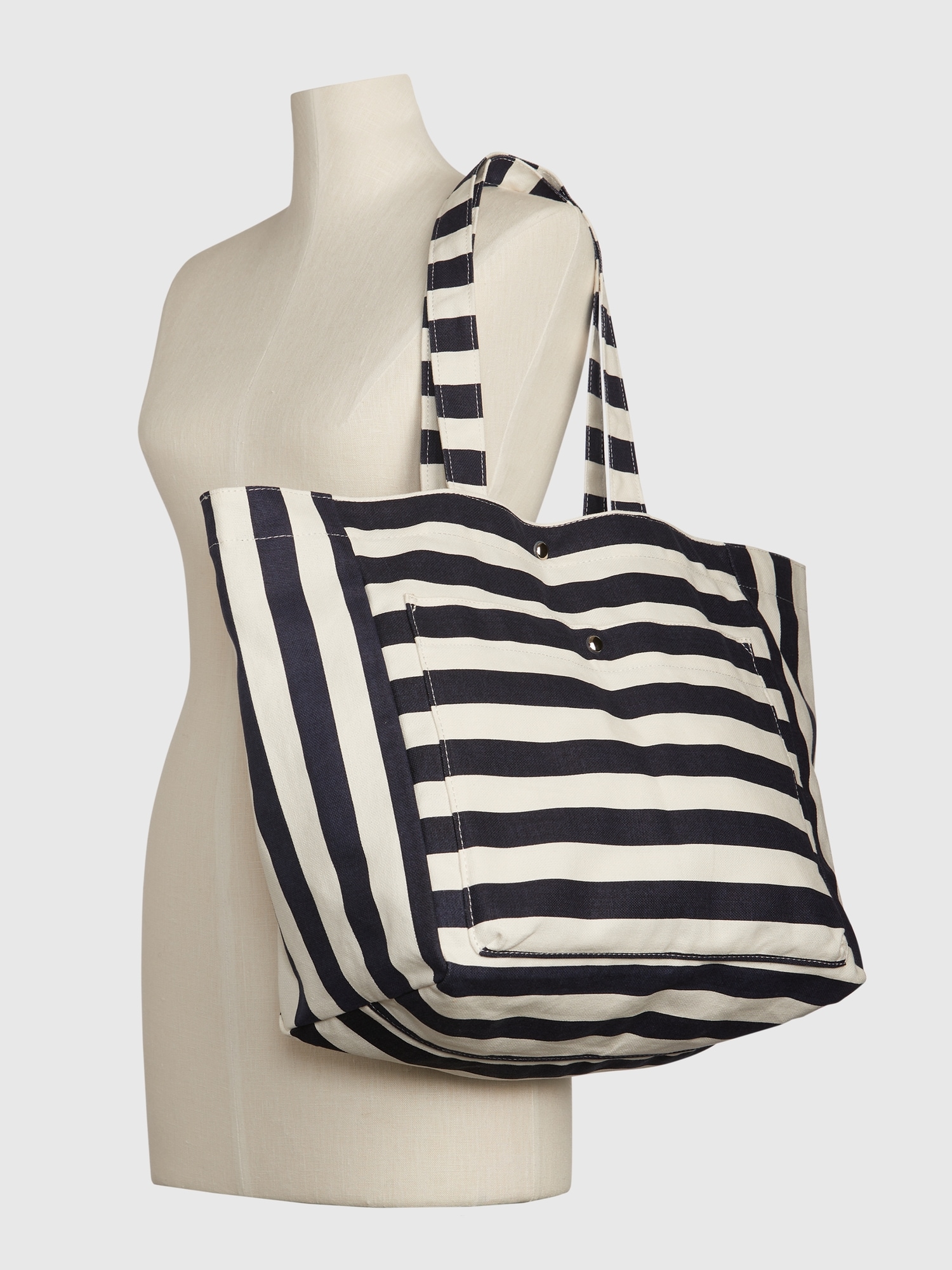 Linen Cotton Stripe Tote Bag