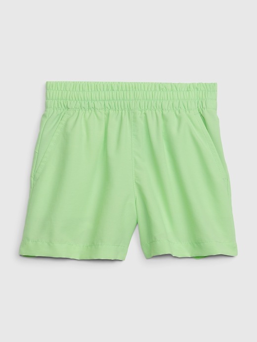 1 of 8 showing, with the color neon green of product GapFit Toddler Fit Tech Pull-On Shorts