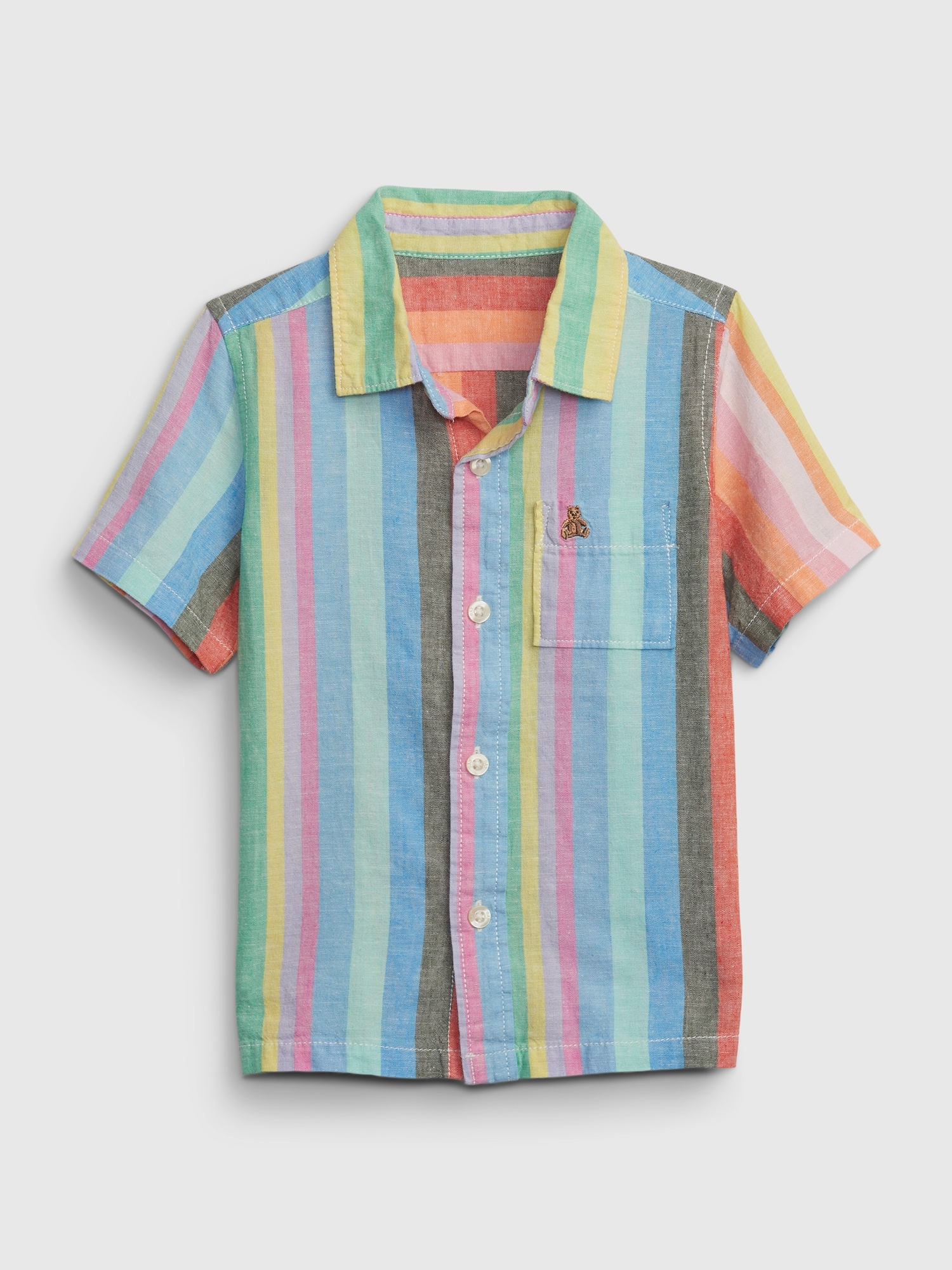 Toddler LinenCotton Stripe Oxford Shirt Gap