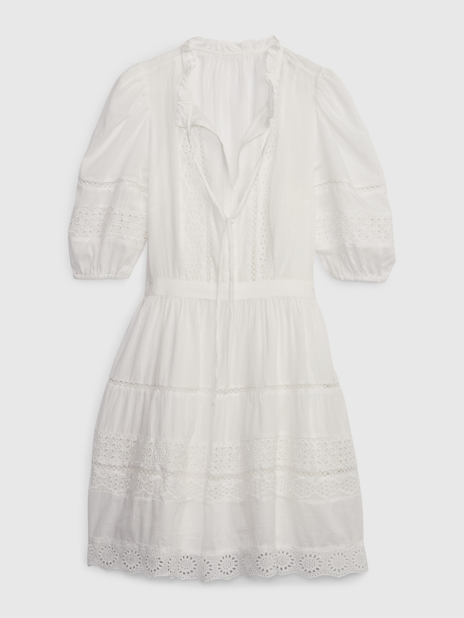 GAP PUFF SLEEVE LACE MINI DRESS