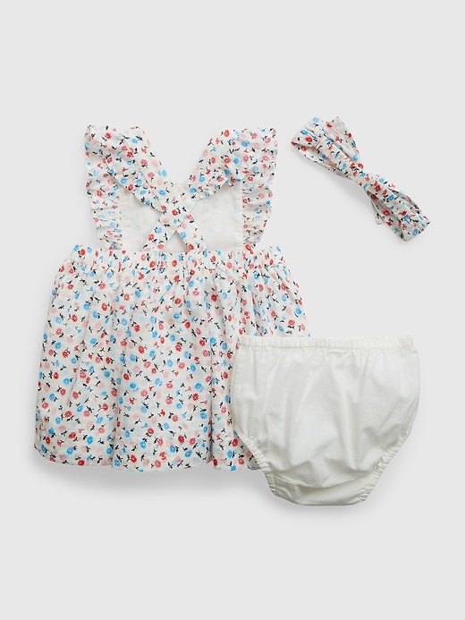 2 of 8 showing, with the color Floral of product Baby Floral Apron Dress Set