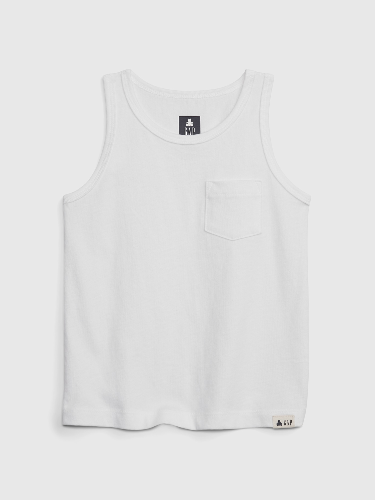 Gap Toddler 100% Organic Cotton Mix and Match Pocket Tank Top white. 1