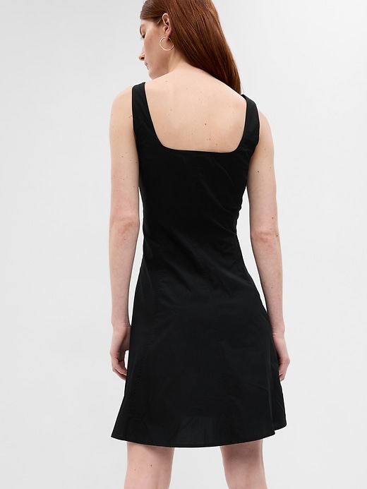2 of 8 showing, with the color black of product Square Neck Mini Dress