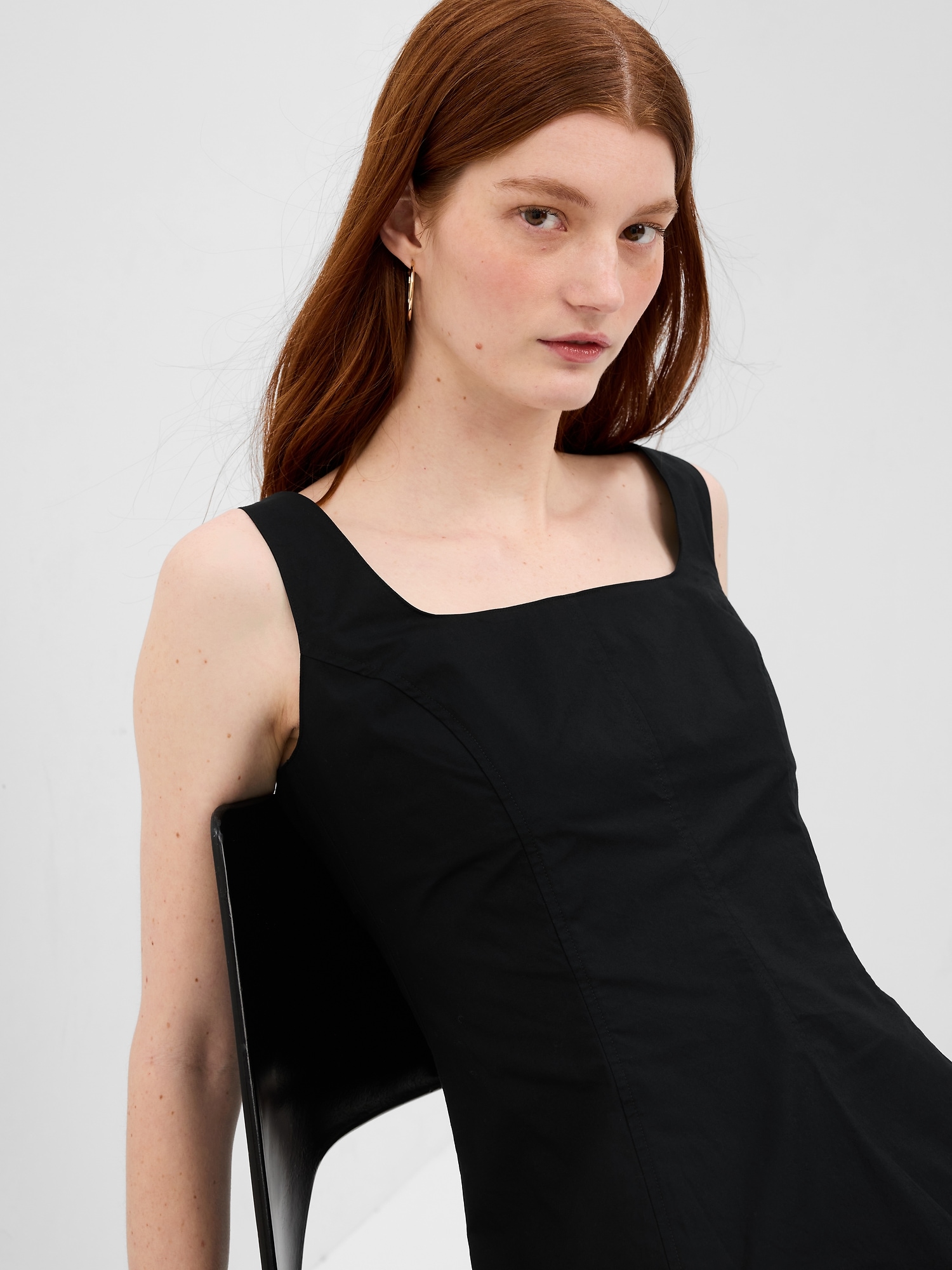 Square Neck Mini Dress Gap square-neck-mini-dress-gap