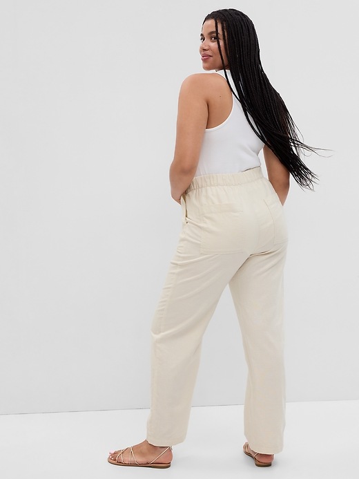 Image number 5 showing, Linen-Cotton Pull-On Pants