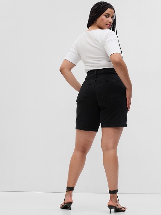 Image number 5 showing, 10" High Rise Stride Denim Bermuda Shorts