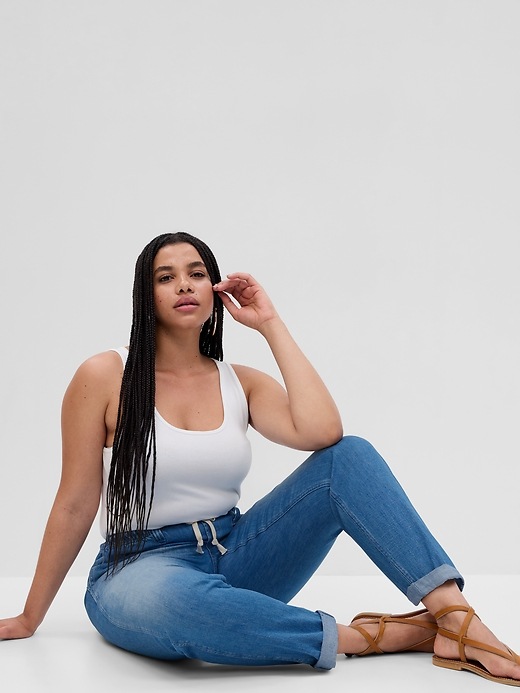 Image number 4 showing, Mid Rise Easy Denim Utility Jeans