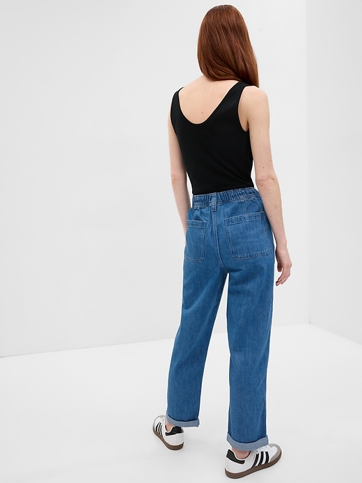 Image number 2 showing, Mid Rise Easy Denim Utility Jeans
