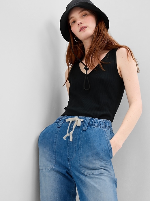 Image number 3 showing, Mid Rise Easy Denim Utility Jeans