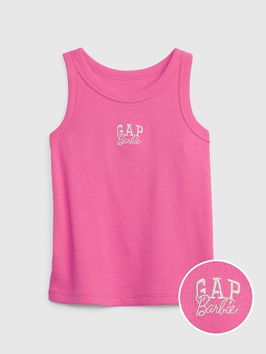 1 of 8 showing, with the color phlox pink of product Gap × Barbie™ Toddler Arch Logo Tank Top