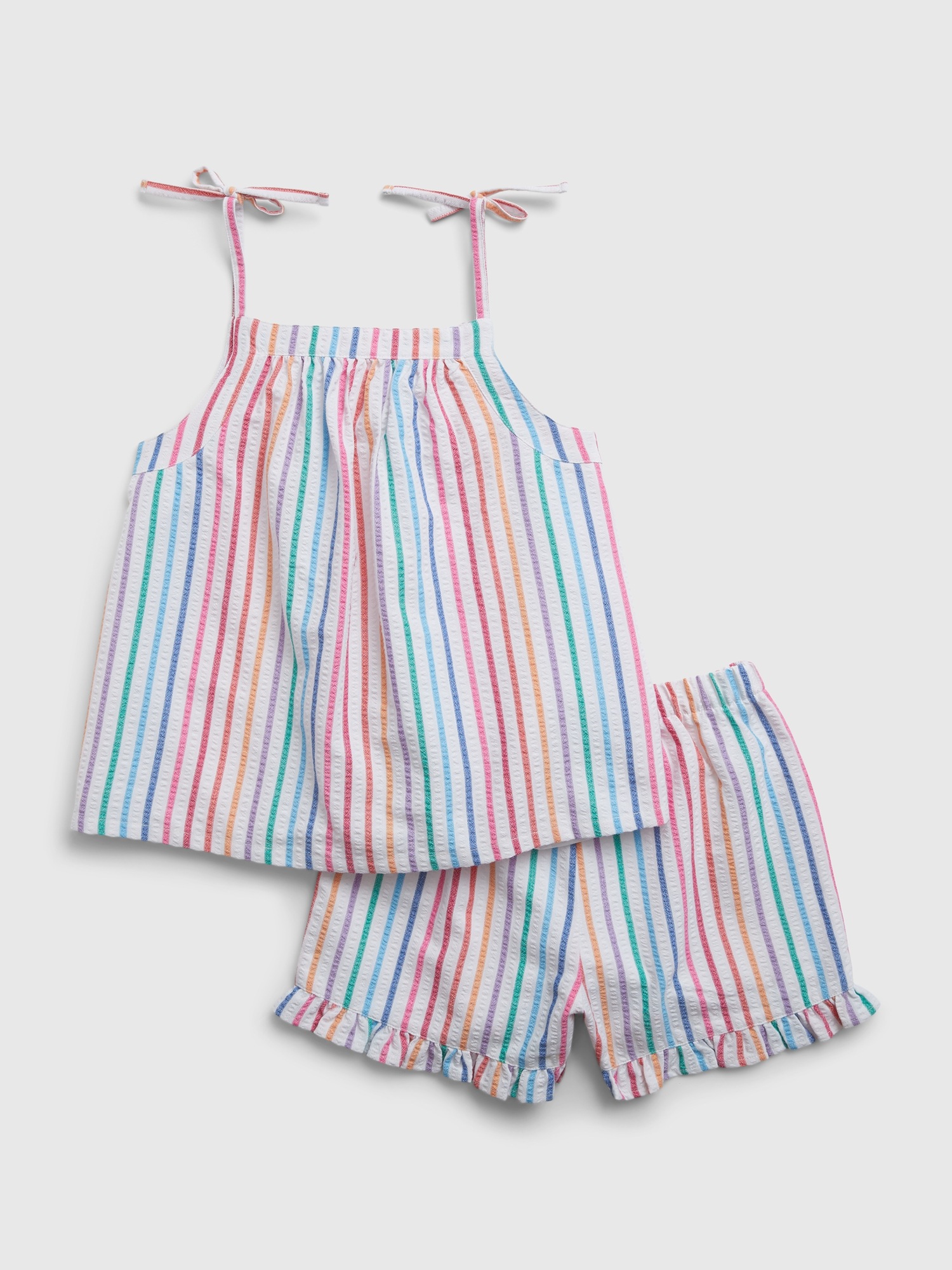 Toddler Swim Cover Up Set - Terry Hooded Top & Seersucker Shorts