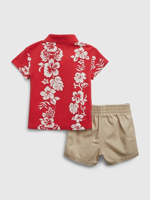 Image number 2 showing, Baby Floral Polo Outfit Set
