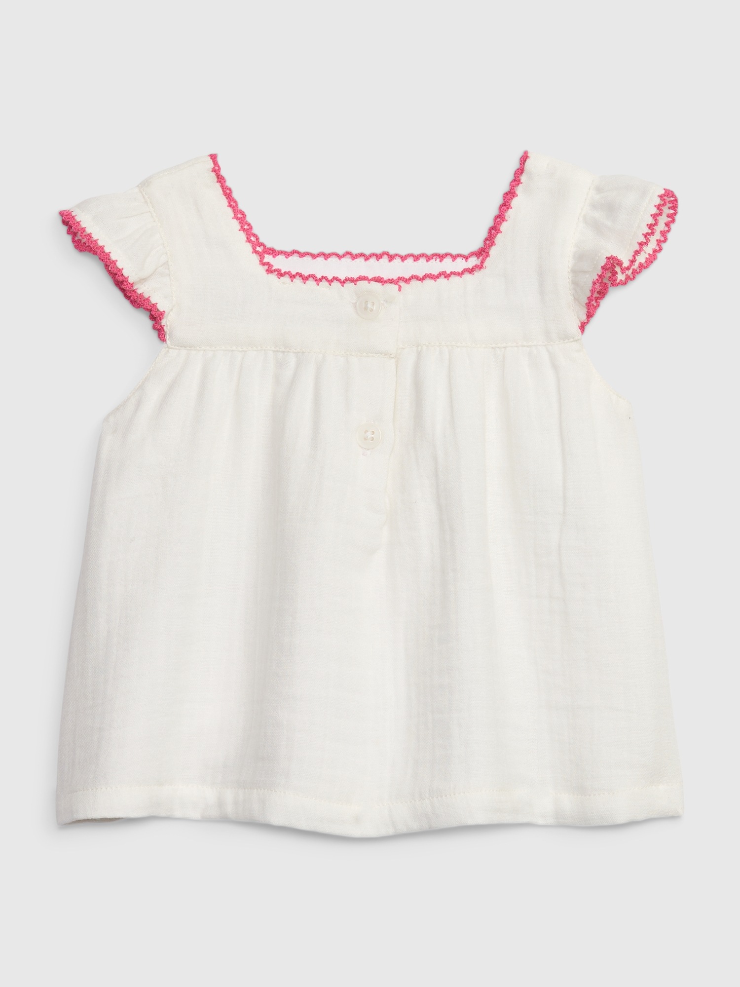 Baby Crinkle Gauze Embroidered Top Gap