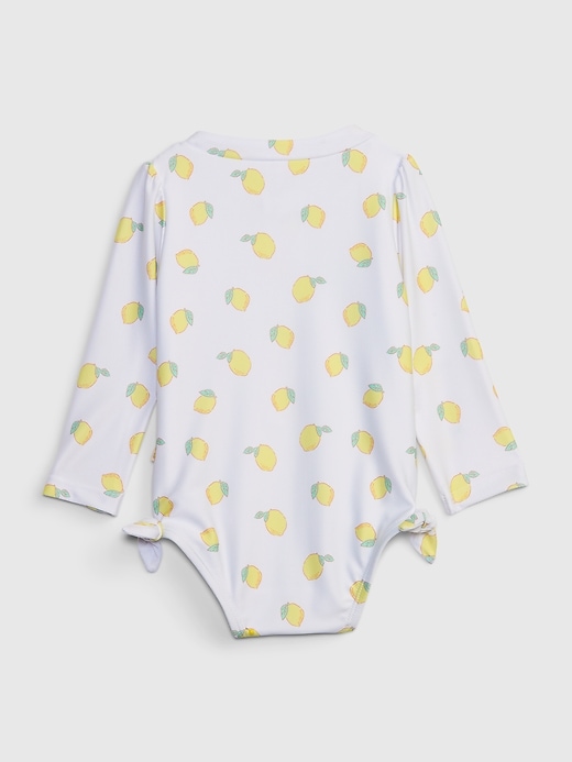 Image number 2 showing, Baby Recycled Lemon Rash Guard Swim One-Piece