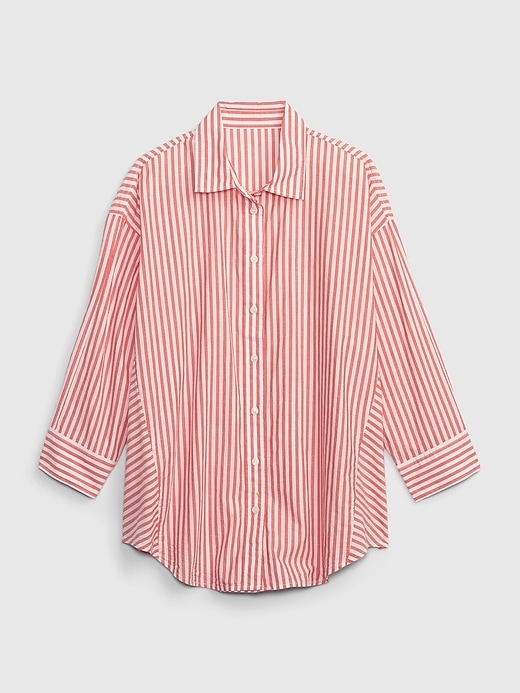 Image number 6 showing, 3/4 Sleeve Stripe Big Shirt